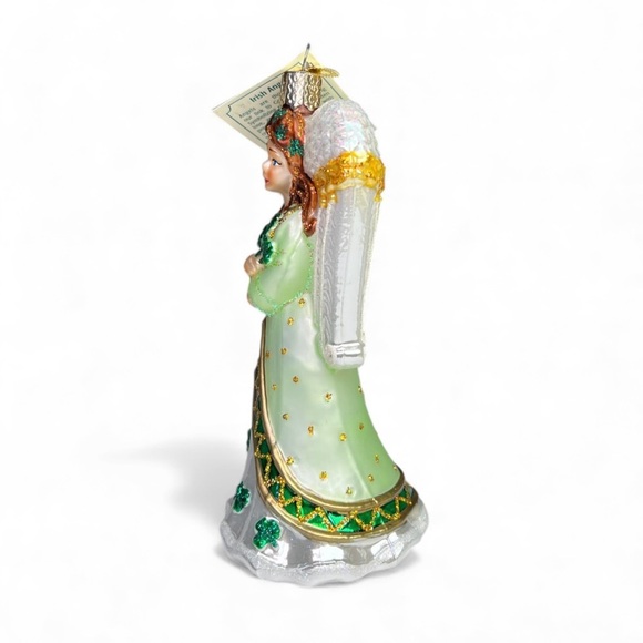 Old World Christmas Irish Angel Ornament, Blown Glass, New In Box-5.5” Tall - Picture 4 of 9